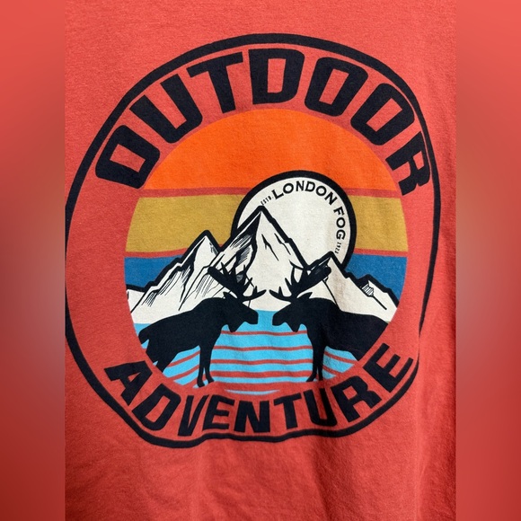 London Fog‎ Men’s Orange Graphic Long sleeve Shirt, Size XXL - Picture 3 of 8